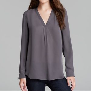 Joie Women's Gray Blouse Daryn Silk Shirt
